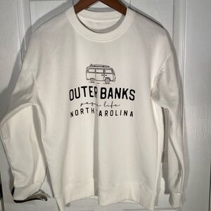 Outerbanks Pogue Life North Carolina White Crewneck Sweater • Netflix TV Show